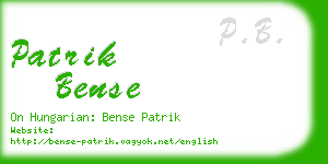 patrik bense business card